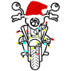Santa on Neon Motorcycle