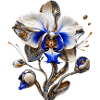 Orchidée d’acier bleu doré