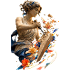 Floral sculpture in shards
