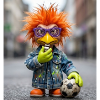 Orange FeatherBird Denim Street Style