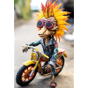 Crazy motorcycle mascot