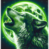Wolf howls at the Full Moon