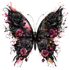 Black butterfly with rose wings