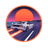 Neon Coastal Highway Cyber Supercar
