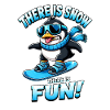 Pinguin Snowboard Wintersport Spruch