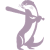 Otter Baseball Silhouette