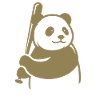 Minimalistische Panda-Bär Baseballspieler
