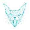 Neon Sphynx Cat Face Glow