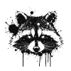 Raccoon Ink Splattered