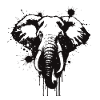Elephant Grunge Heart Ink