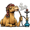 Camel with Shisha Cartoon