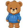 Cuddly Bear in Blue Hoodie
