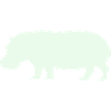 Hippo silhouette in pastel green