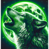 Wolf heult zum Vollmond