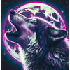 Wolf howls at the Full Moon