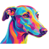 Aquarell Windhund Bunte Windhund-Kunst