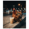 Night mood chicken with coffee