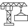 Tower Crane Line Icon Konstruktions-Hebesymbol