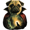 Mops-hund-halloween-hund Im Vampirkostüm