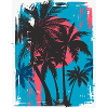 Palm trees in neon sunset