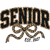 Senior Leopard Glitter Bow Tie