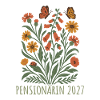 Pensioné 2027 Fleurs sauvages avec papillons