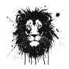 Lion Splash Art Black