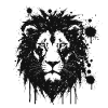 Black Lion Splattered Paintings