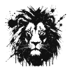 Lion éclaboussures noir