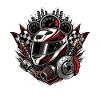Racing helmet with gauges detail