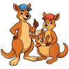 Kangaroo Family Cap Trio