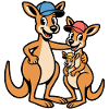Kangaru family in cap style