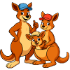 Kangaroo Family Cartoon