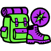 Hiking Backpack Compass Graphic