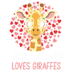 Mädchen liebt Giraffen Herz-Illustration