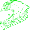 Neon Green Helmet - Visor
