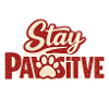 Stay Positive Paw Print Retro