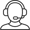 Kundensupport-Zeilen-Symbol Headset-Service-Symbol