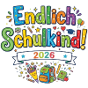 Endlich Schulkind 2026 - bunter Schulstart