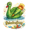 Schulanfang-Schwan mit Geschenk