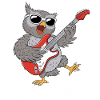 Rock N‘ Owl – Eule mit E-Gitarre