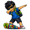 Dabbing ABC-Schütze schwarze Haare