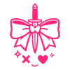 Rosa Schleife mit Dolch