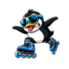 Cool Penguin Inline Skater Comic Saying