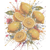 Zitronengelbe Zitrus-Mehrfarbige Spritzkunst