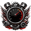 Dynamic engine speedometer emblem
