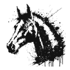 Black Splash Horse Head