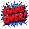 Comic Pop Art Game Over Statement 