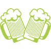 Two Beer Mugs Bump – Neon Green