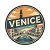 Retro Venice Rialto Bridge Gondelabzeichen